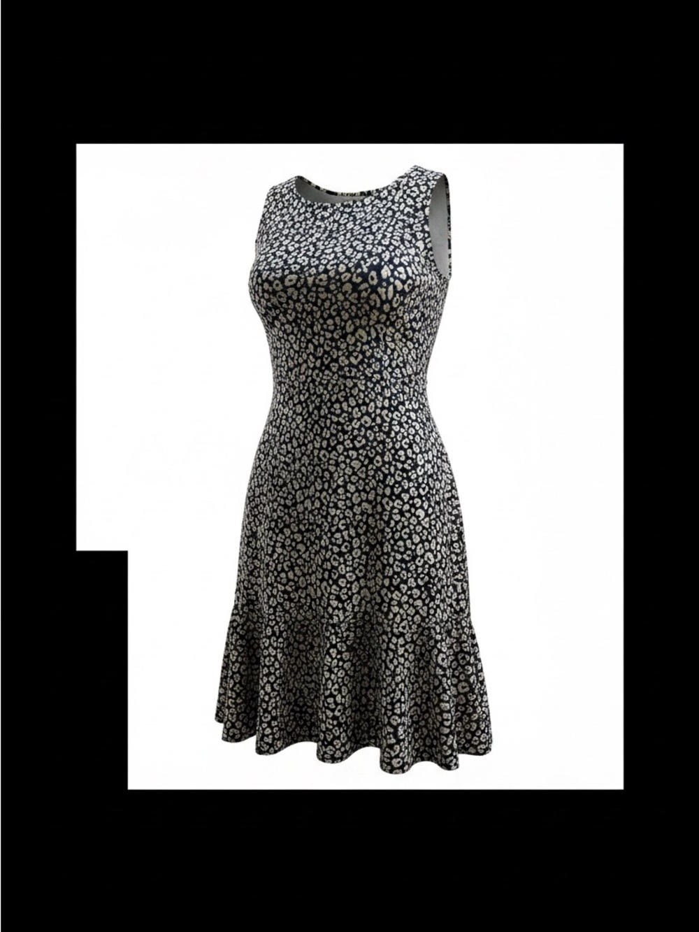 Tommy Bahama Navy & Cream Leopard Print Sleeveless Midi Dress - The Darcy Dress